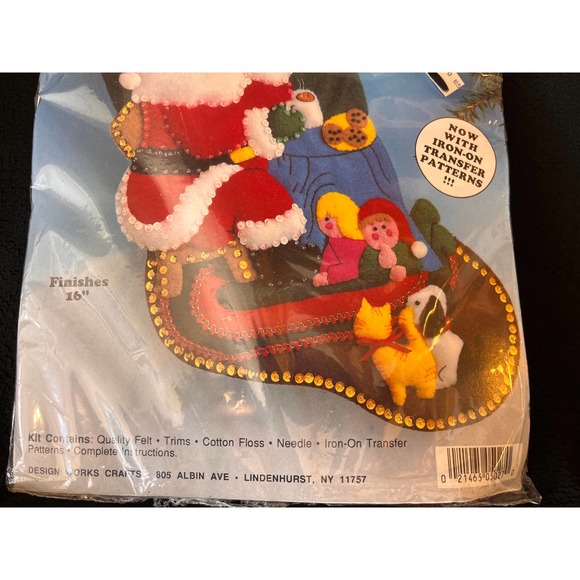 Design Works Crafts Felt Stocking Santa with Cookies Un-Opened Package - Picture 4 of 10